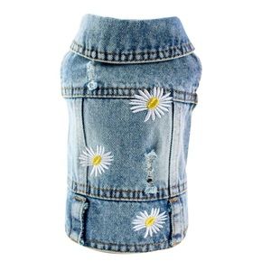 New Dog Jean Jacket With Daisy Fashion Pet Clothing Small